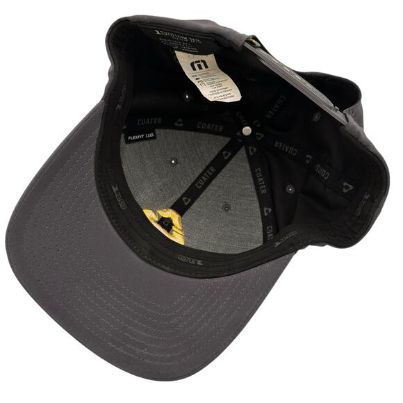 Cuater Travis Mathew Golf One Ten Flex Fit Black & Yellow Log Baseball Hat - Picture 7 of 8